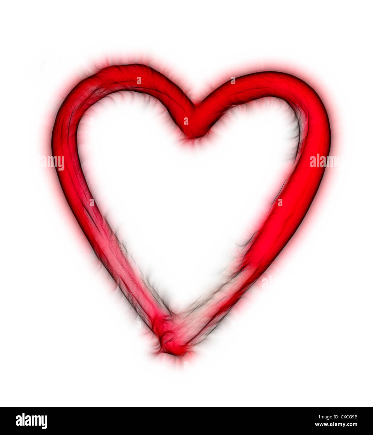 pelzigen Herz - Symbol der Liebe - Platz für text Stockfoto