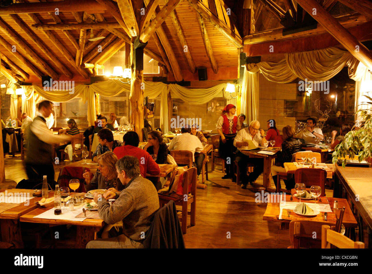 Familia Weiss Restaurant, Bariloche, Patagonien, Argentinien. Stockfoto