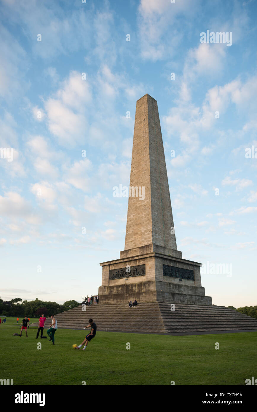 Phoenix Park mit Wellington Monument, Dublin, Irland. Stockfoto