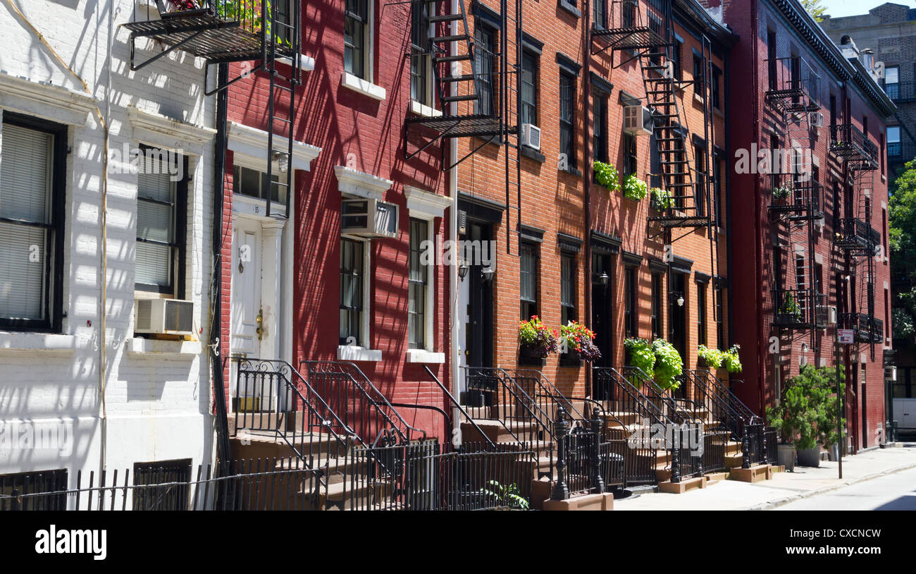 Häuser auf Gay Street, New York City Stockfotografie Alamy