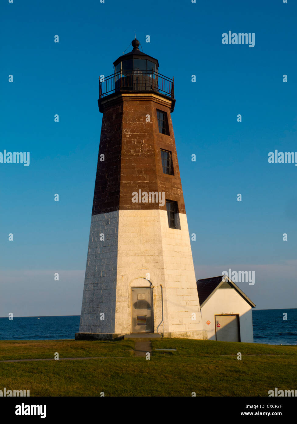 Point Judith Leuchtturm in Narragansett, Rhode Island Stockfoto