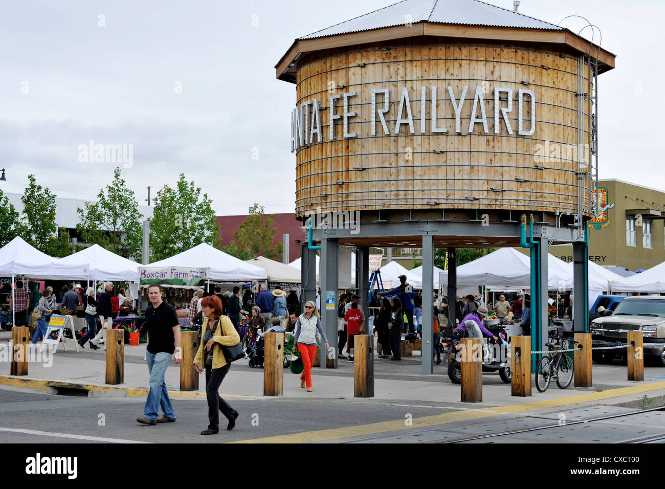 Santa Fe Food & Bauern-Markt und Railyard Depot, Santa Fe, New Mexico Stockfoto