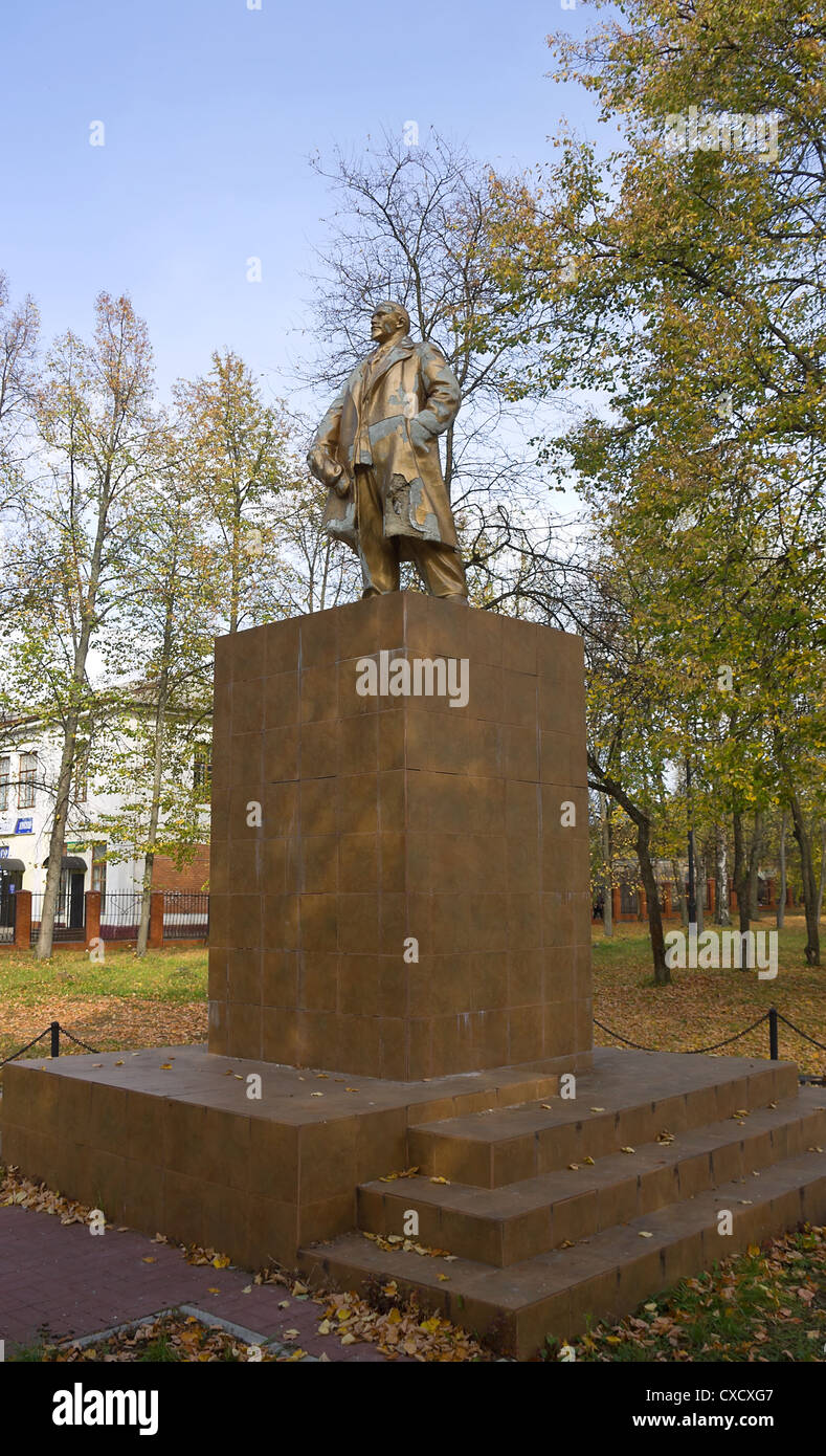 Altes Denkmal für Lenin V.I Roshal Stadt, Gebiet Moskau, Russland Stockfoto