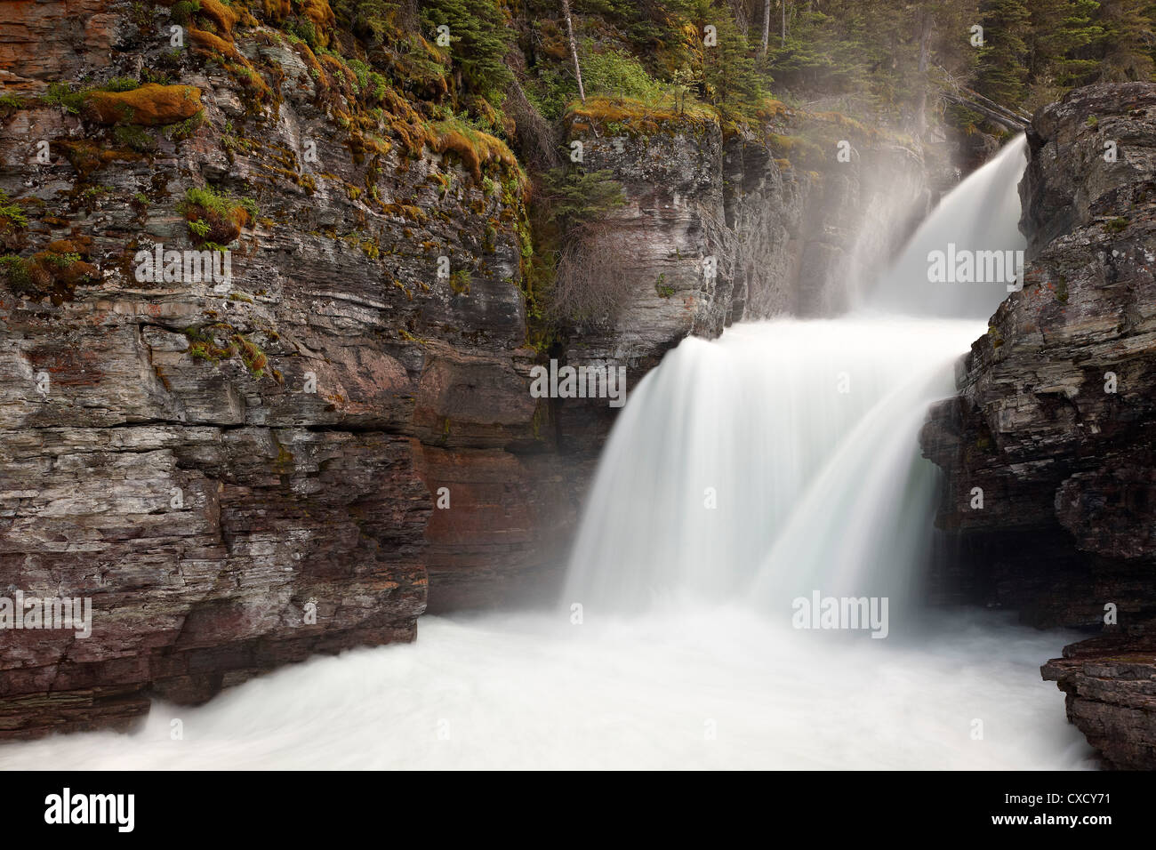 Str. Mary Fälle, Glacier National Park, Montana, Vereinigte Staaten von Amerika, Nordamerika Stockfoto