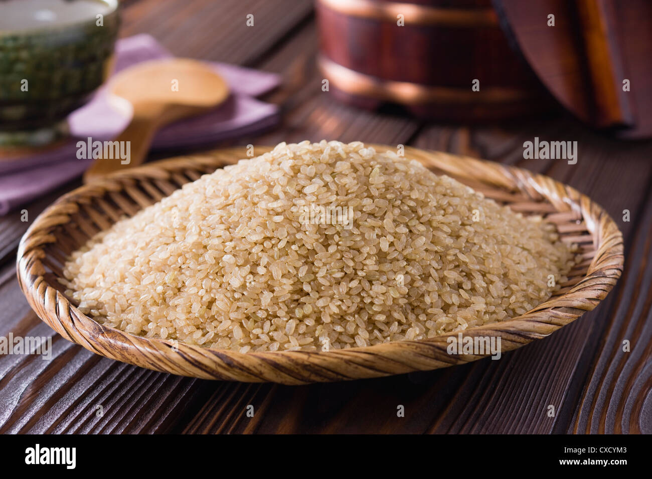 Brauner Reis Stockfoto