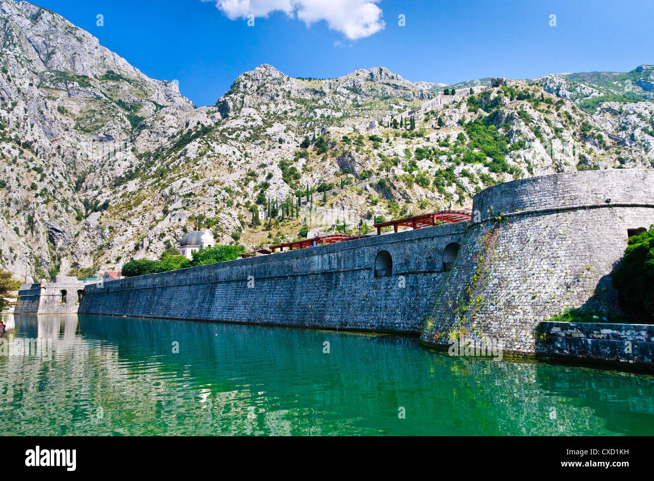 Kotor Wand Stadtbefestigung, Montenegro (UNESCO-Weltkulturerbe) Stockfoto