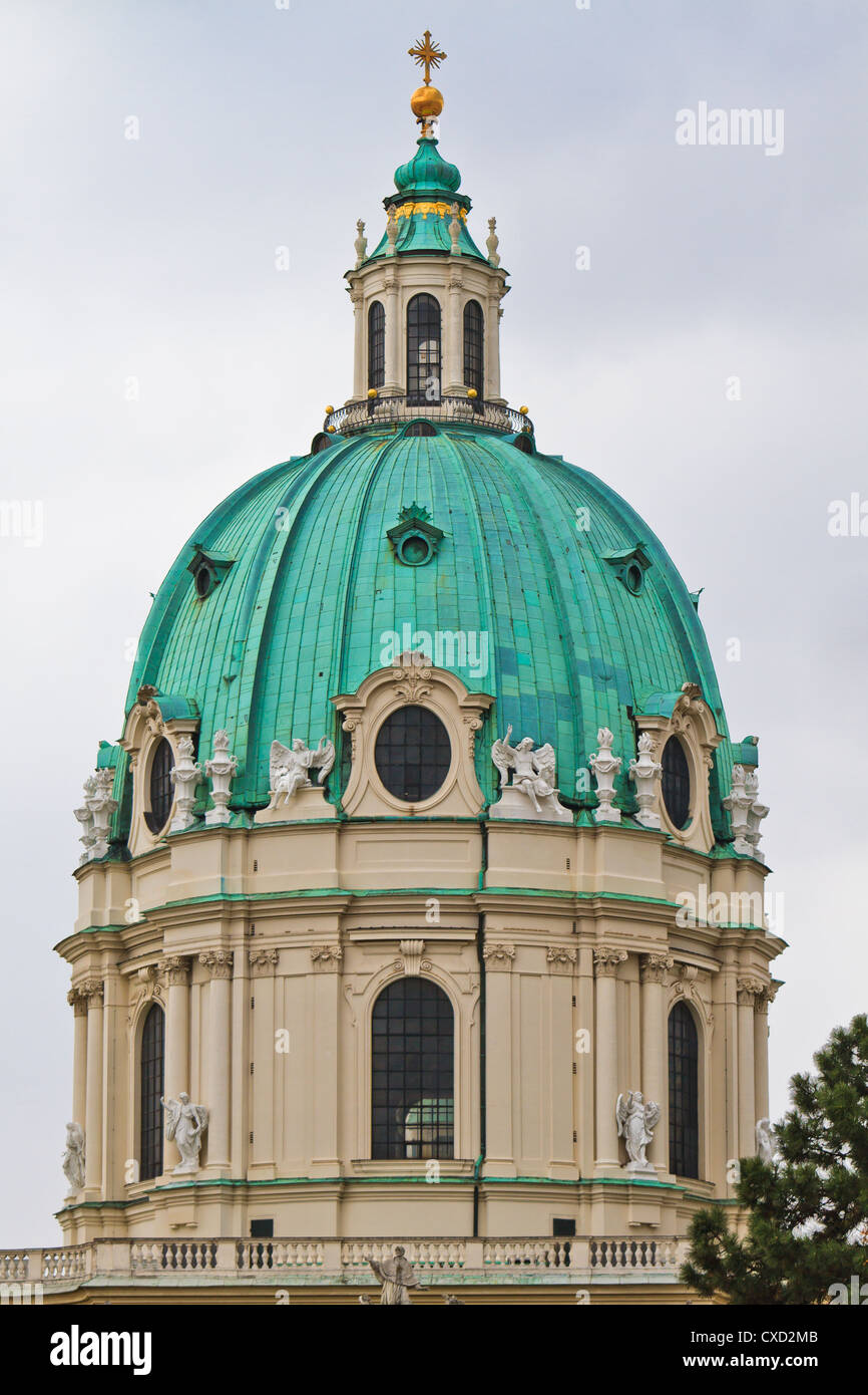 Kuppel der Karlskirche (Kirche St. Charles), Wien, Österreich Stockfoto