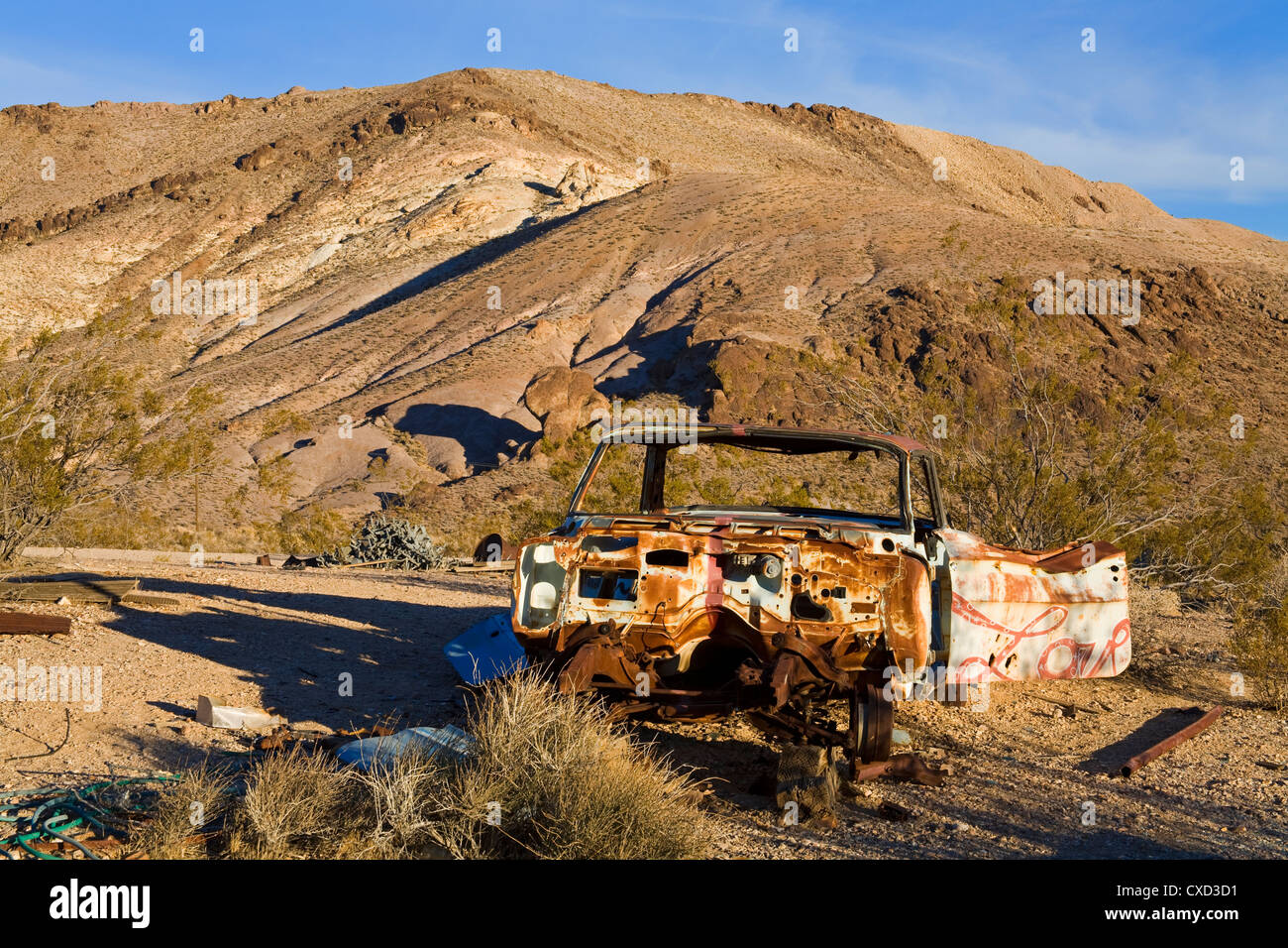 Geisterstadt Rhyolite, Beatty, Nevada, Vereinigte Staaten von Amerika, Nordamerika Stockfoto