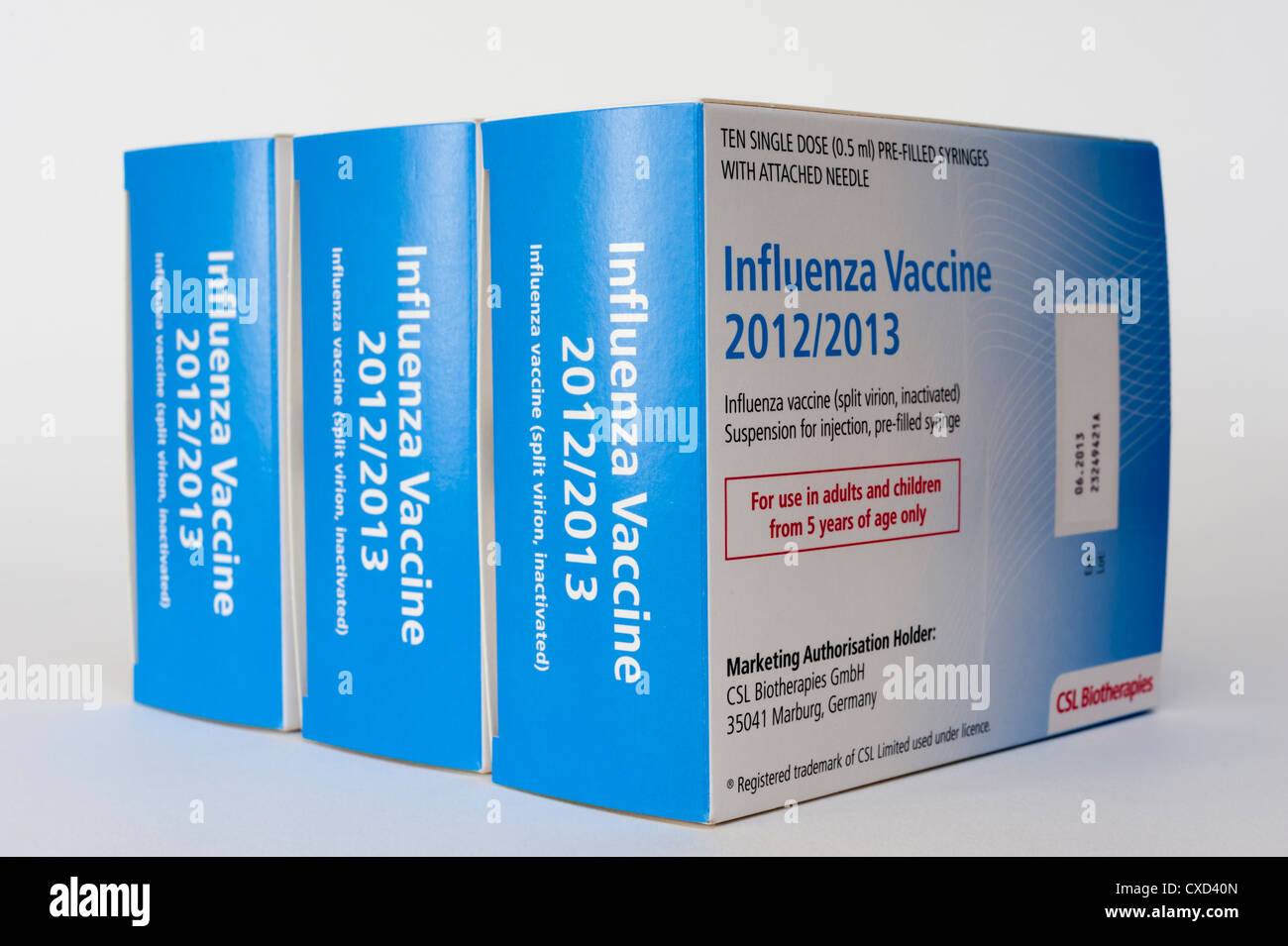 Influenza-Impfstoff für die 2012-2013 Saison, generische gemacht von CSL Biotherapies Stockfoto