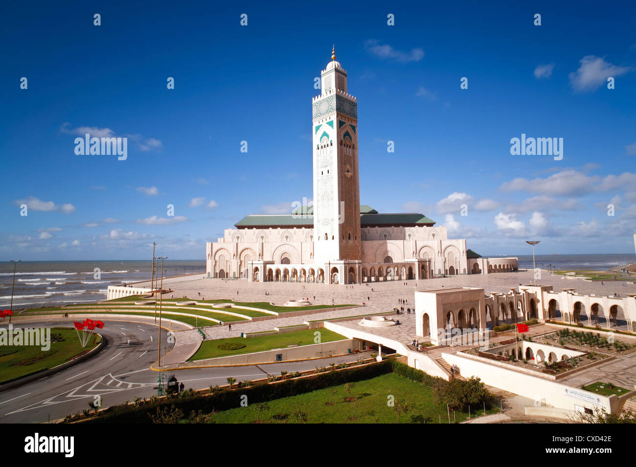 Hassan II Moschee, die drittgrößte Moschee der Welt, Casablanca, Marokko, Nordafrika, Afrika Stockfoto