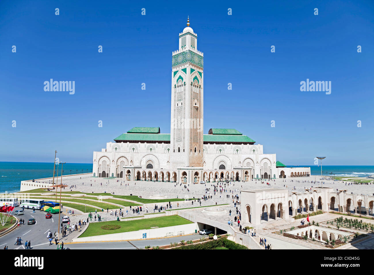 Hassan II Moschee, die drittgrößte Moschee der Welt, Casablanca, Marokko, Nordafrika, Afrika Stockfoto