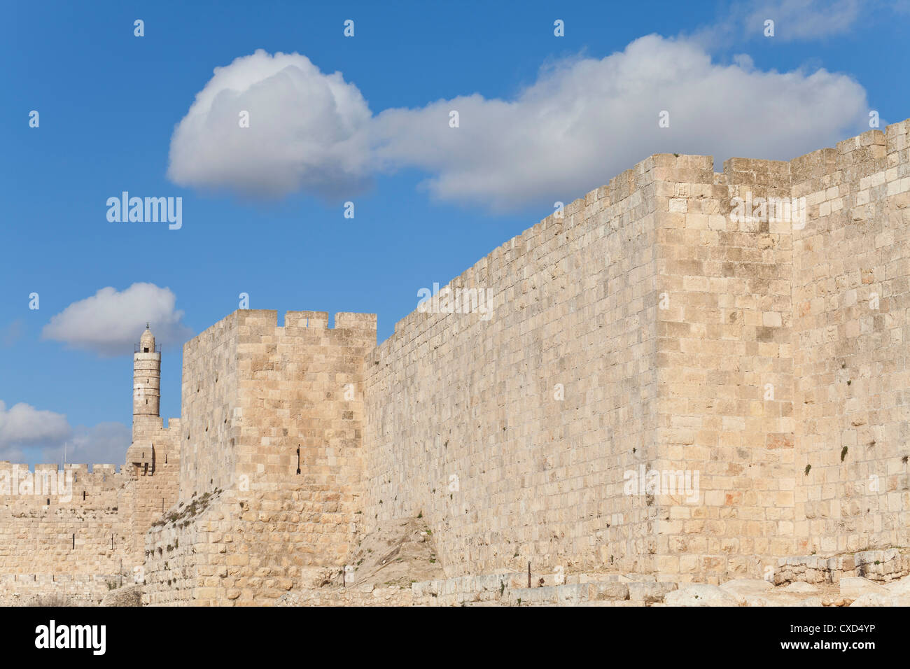 Zitadelle (Tower of David), alte Stadtmauern, UNESCO-Weltkulturerbe, Jerusalem, Israel, Nahost Stockfoto