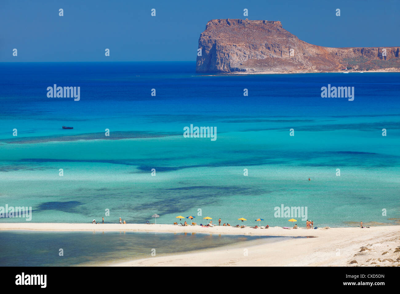 Balos Bay und Gramvousa, Chania, Kreta, griechische Inseln, Griechenland, Europa Stockfoto