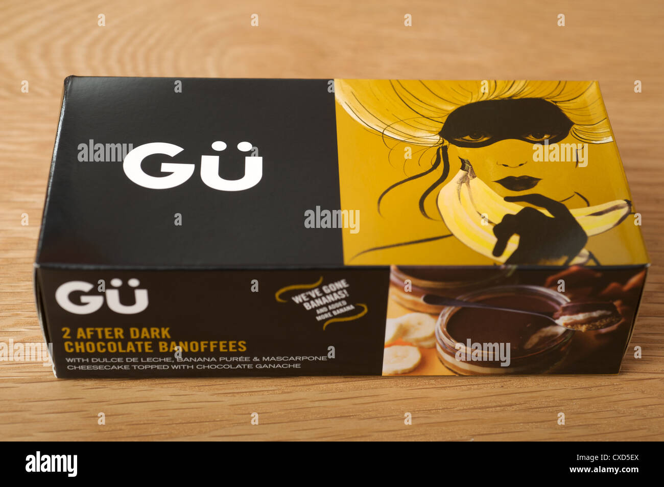 GU nach dunkler Schokolade Banoffees Stockfoto