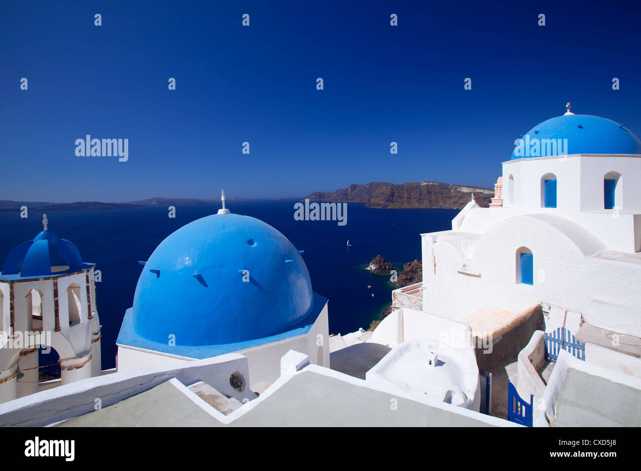 Oia, Santorin, Kykladen, griechische Inseln, Griechenland, Europa Stockfoto