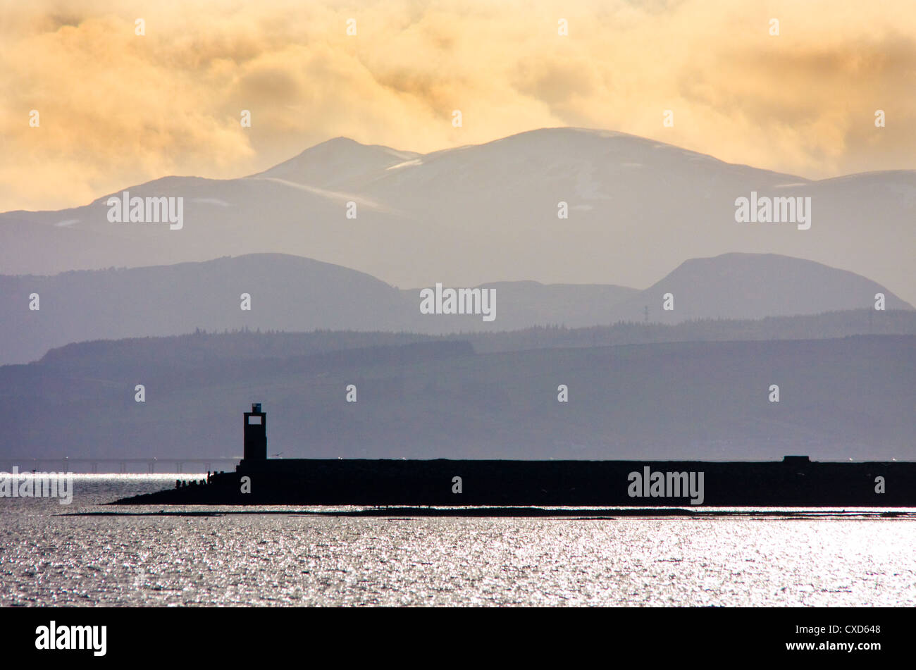 Dalmore Pier oder Alness Pier war auch bekannt als Yankee Pier, wie es von amerikanischen Marine Personal gebaut wurde Stockfoto