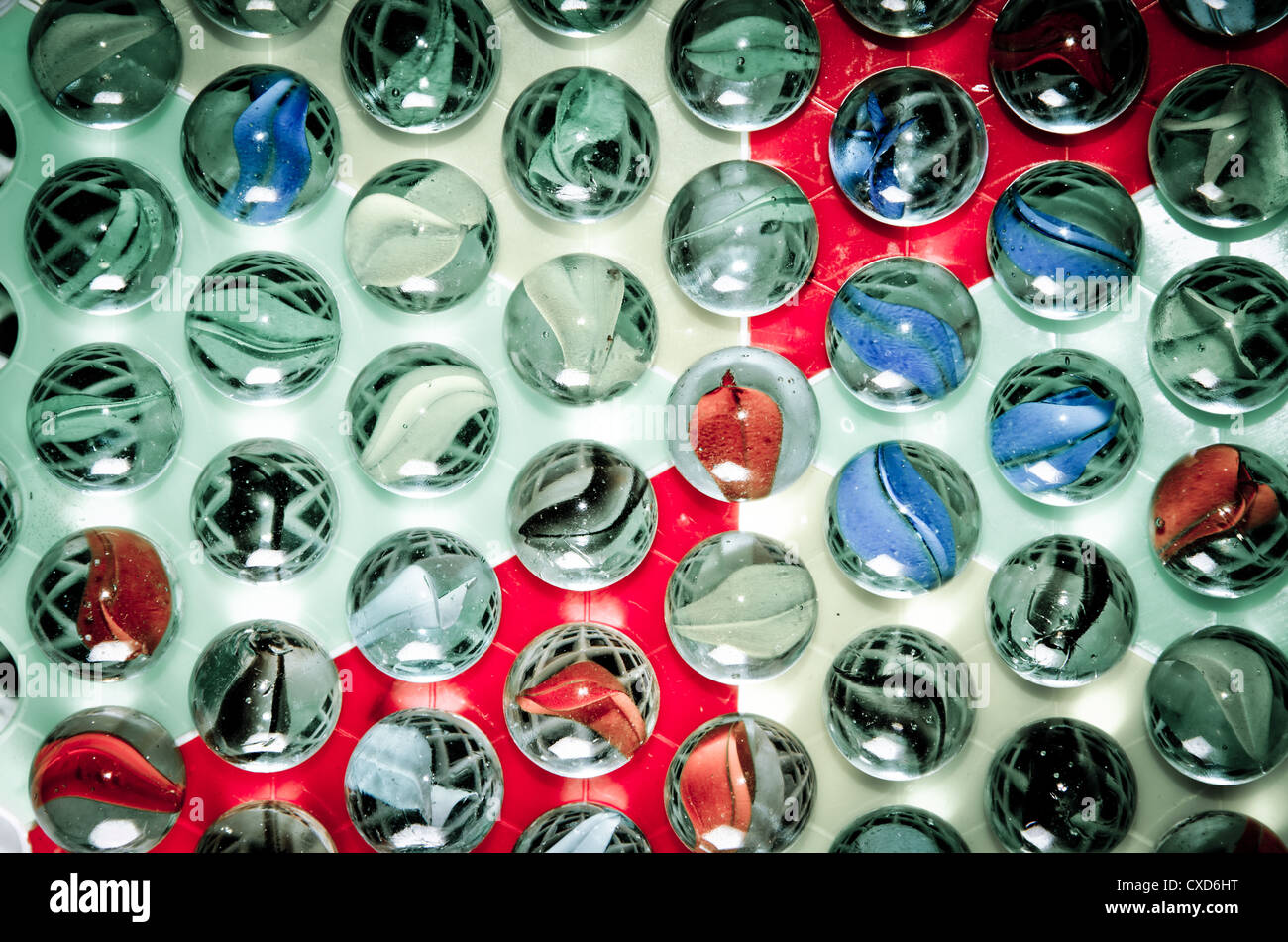 Chinese Checkers Glaskugel Stockfoto