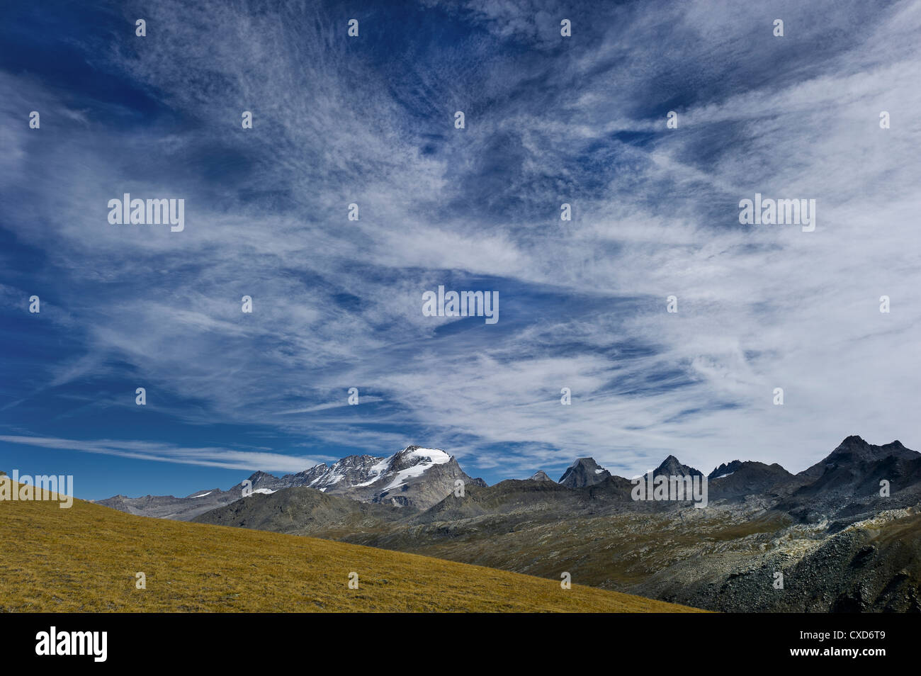 das Massiv des Gran Paradiso, Gran Paradiso NP, Piemont, Italien Stockfoto