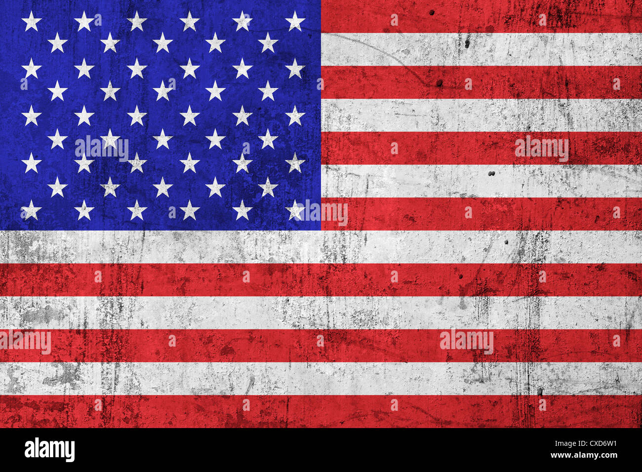 Grunge Dirty und Verwitterten USA (Amerikanische) Flagge, Alte Metall texturiert Stockfoto