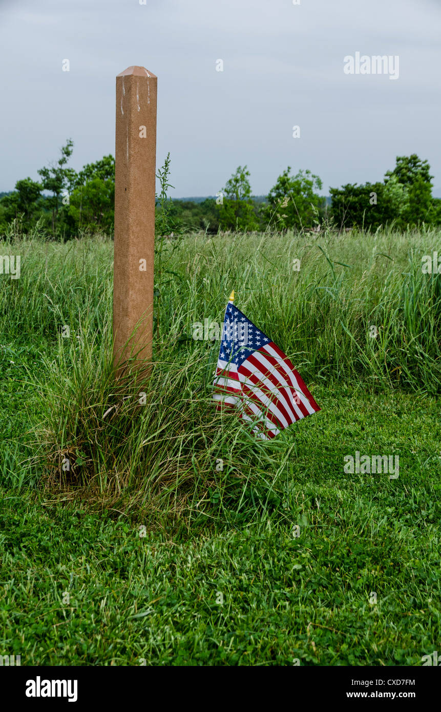 Amerikanische Flagge am Antietam National Battlefield Stockfoto