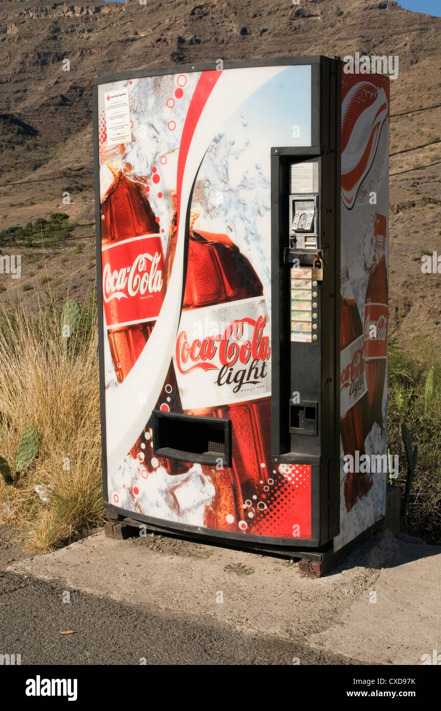 Koks Maschine Automaten Münz Diät marketing Kälte können Dosen gekühlt Stockfoto