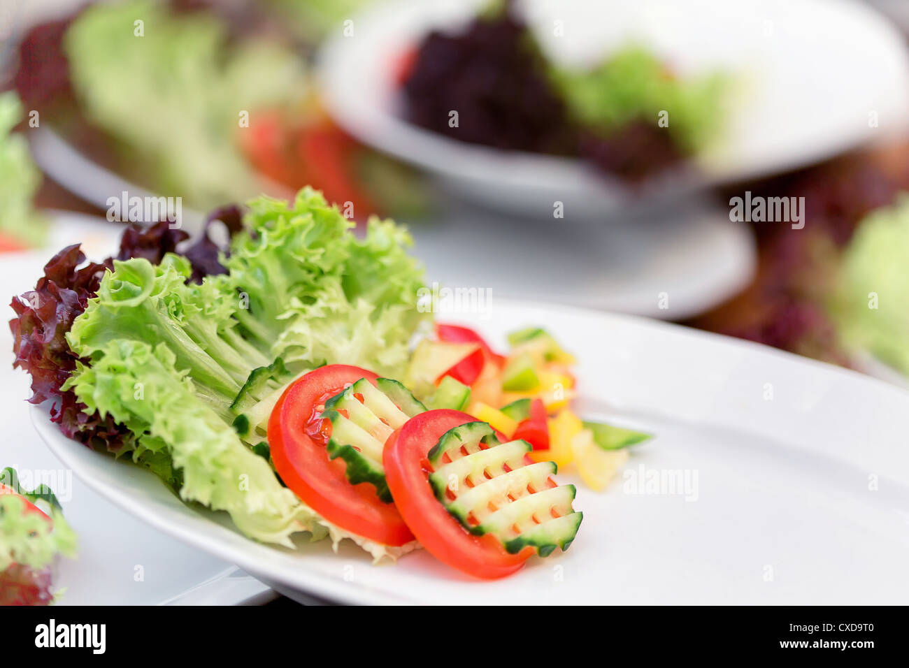 Salat aus frischem Gemüse - Beilagen. Stockfoto