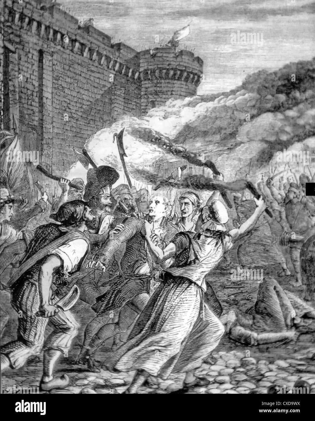 FRANZÖSISCHEN REVOLUTION 1789 zeitgenössischen print zeigt der Terror Stockfoto