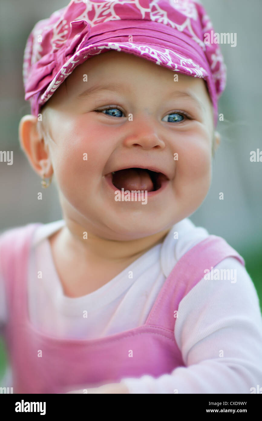 Porträt von glückliches Baby lachen Stockfoto