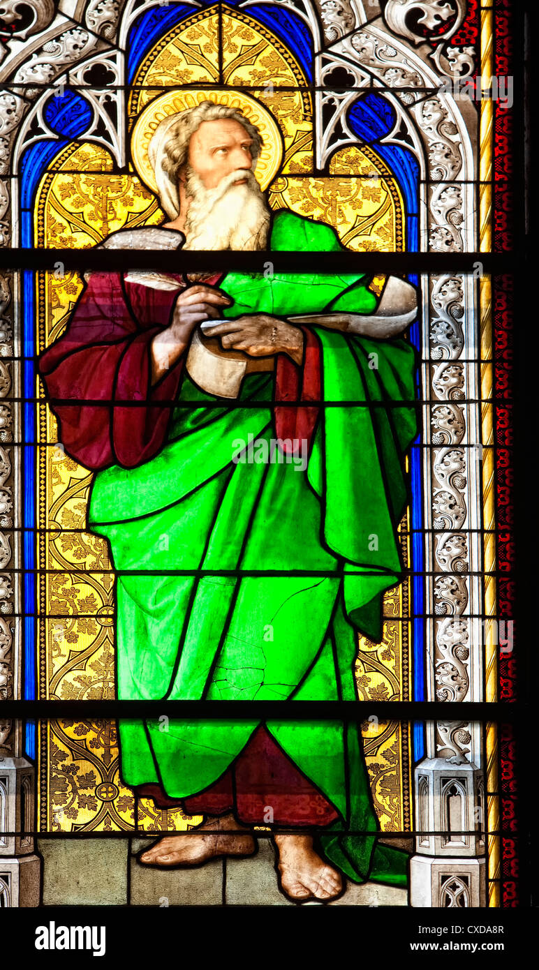 Der Prophet Ezechiel, farbige Glasfenster, Koelner Dom, Kölner Dom, Deutschland, Europa Stockfoto