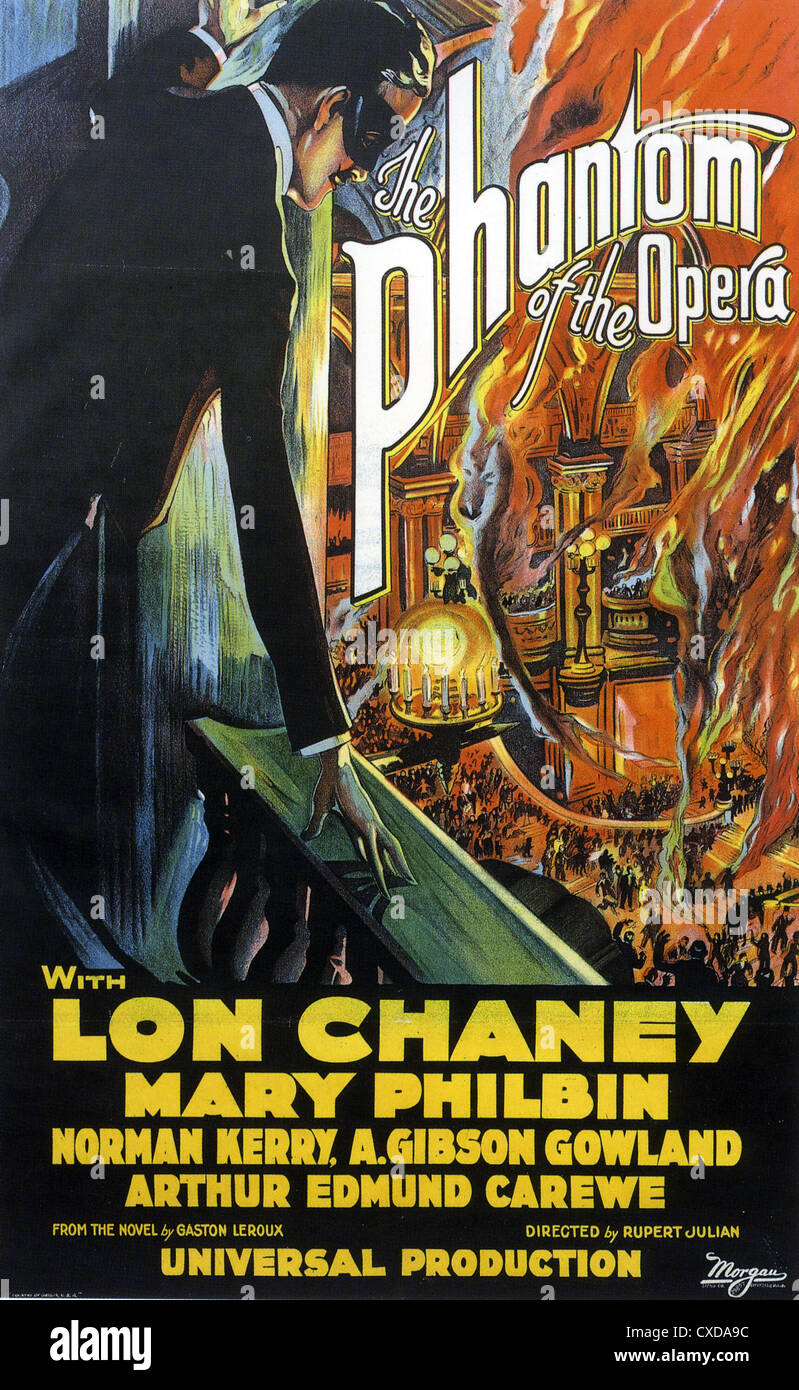 Das PHANTOM der Oper-Plakat für Universal Film 1926 mit Lon Chaney Stockfoto