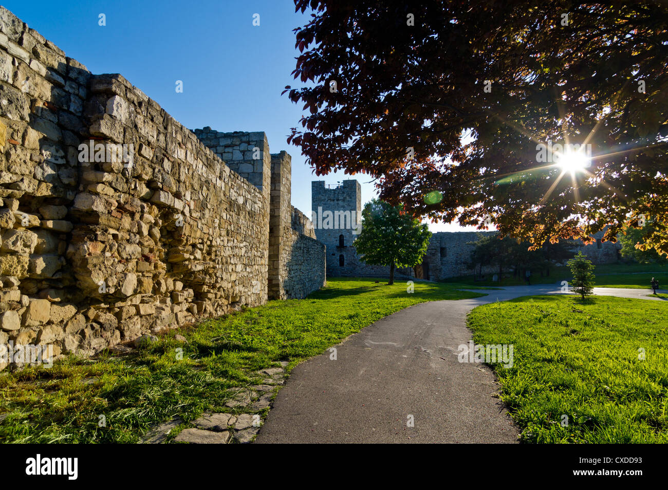 Nordwand der Burg Singidunum Stockfoto