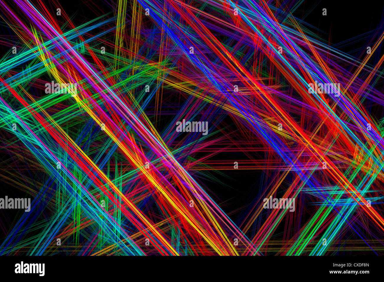 Computergenerierte abstrakte Linien Fractal Flamme moderner Kunst. Stockfoto