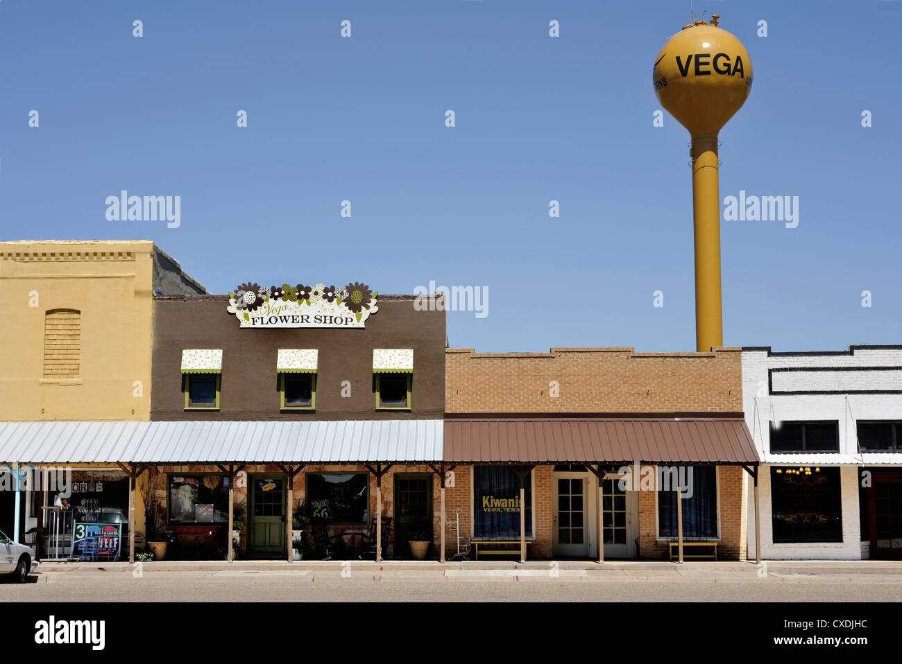 Vintage/Retro Shop/Store Fronten in Vega, Texas Stockfoto
