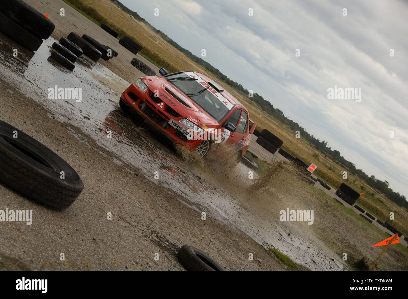 Mitsubishi Lancer-Rallye-Auto Stockfoto