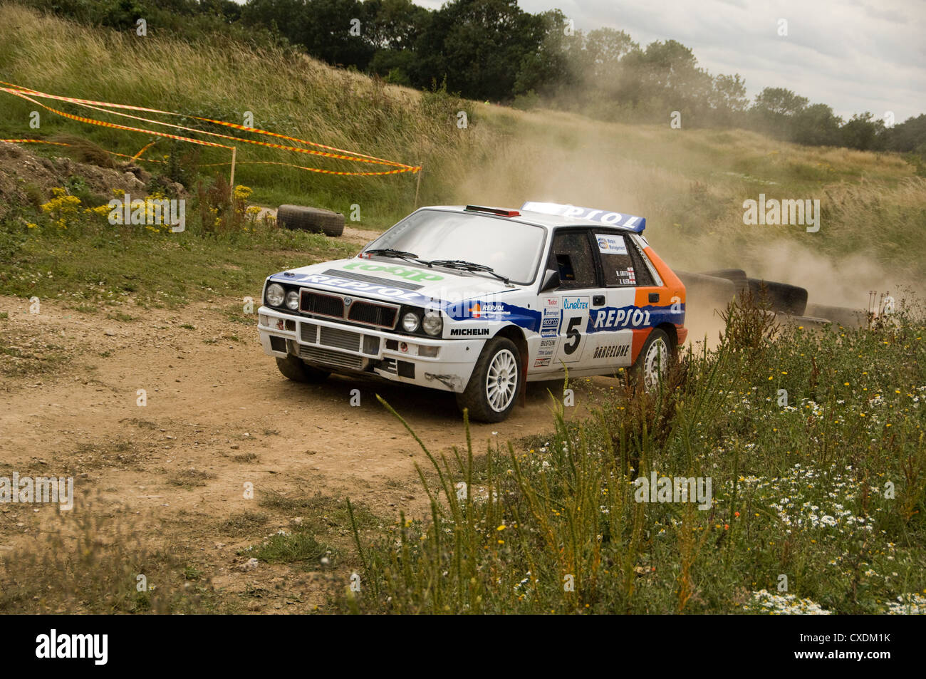 Lancia Delta-Rallye-Auto Stockfoto