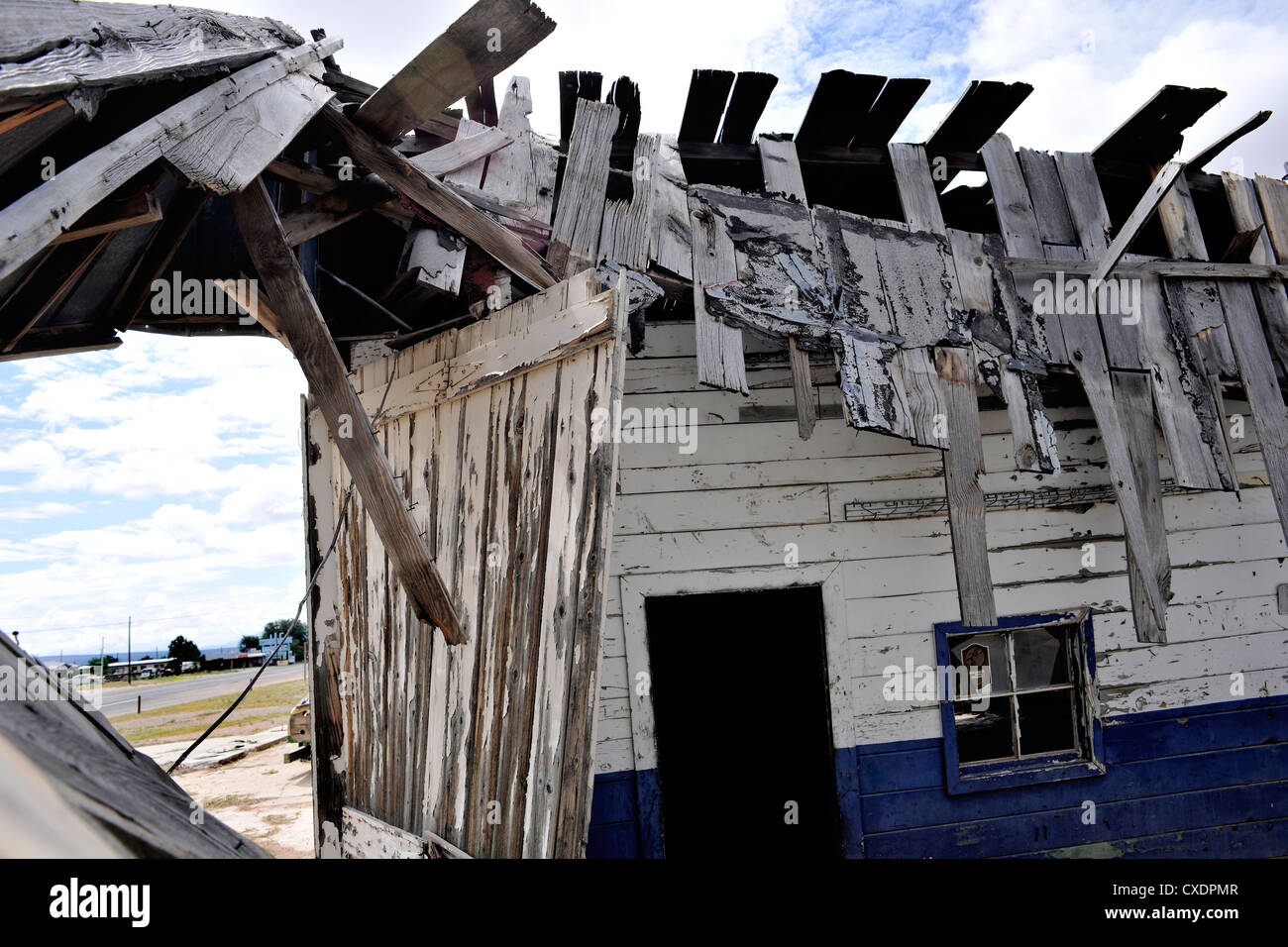 Sturm, Orkan, Tornado, Twister Schaden, Route 66, USA Stockfoto