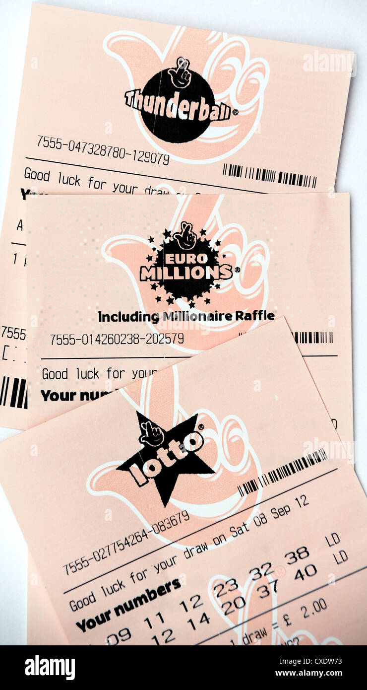 nationale Lotterie tickets England uk Stockfoto