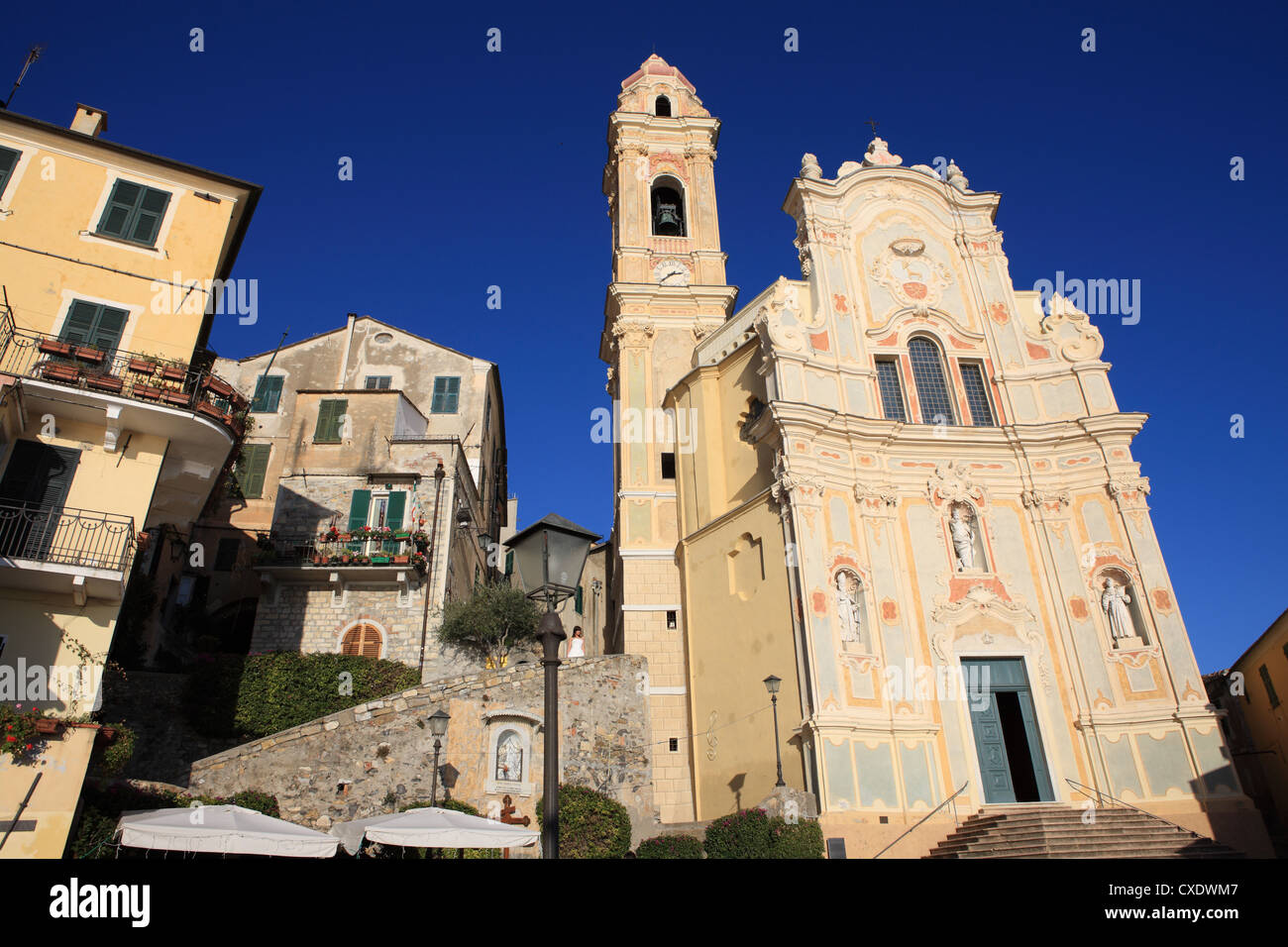 Kirche von San Giovanni Battista, Cervo (Imperia), Ligurien, Italien Stockfoto