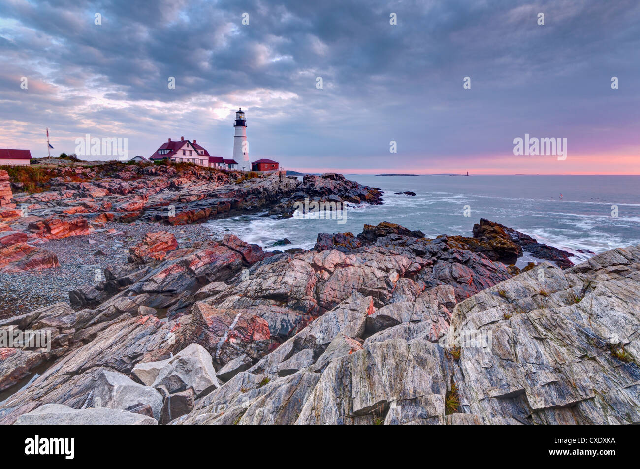 Portland Head Lighthouse, Portland, Maine, New England, Vereinigte Staaten von Amerika, Nordamerika Stockfoto