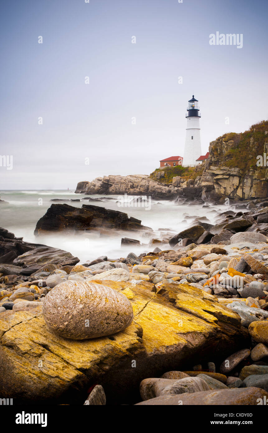 Portland Head Lighthouse, Portland, Maine, New England, Vereinigte Staaten von Amerika, Nordamerika Stockfoto
