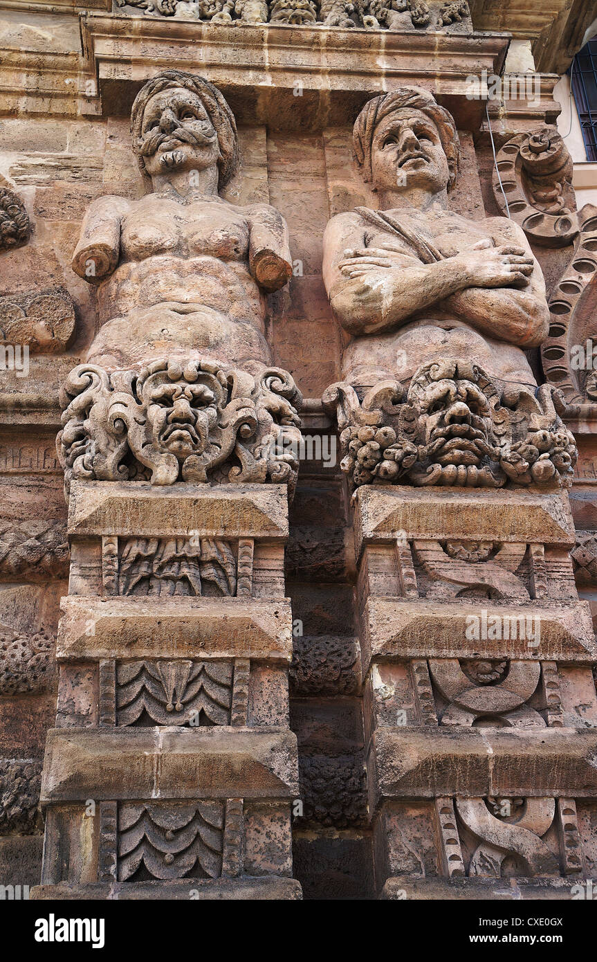 Details von der Porta Nuova in Palermo Sizilien Stockfoto