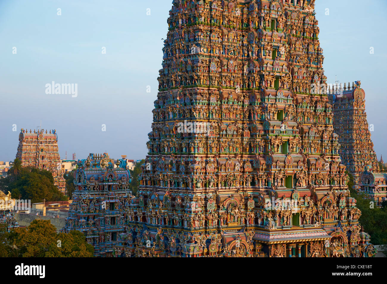 Sri-Meenakshi-Tempel, Madurai, Tamil Nadu, Indien, Asien Stockfoto