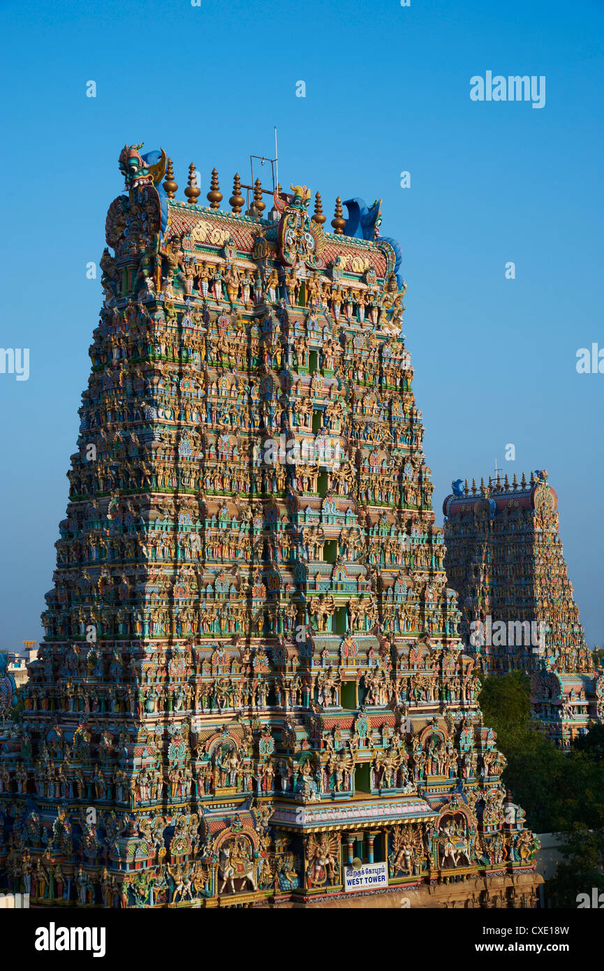 Sri-Meenakshi-Tempel, Madurai, Tamil Nadu, Indien, Asien Stockfoto