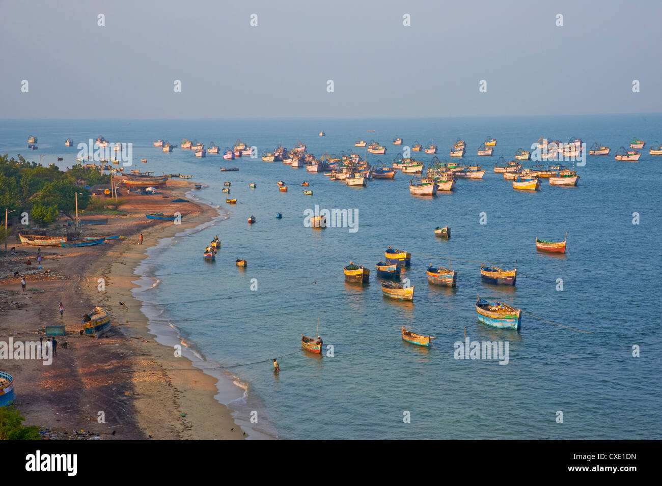 Fischerei-Hafen, Rameswaram, Tamil Nadu, Indien, Asien Stockfoto
