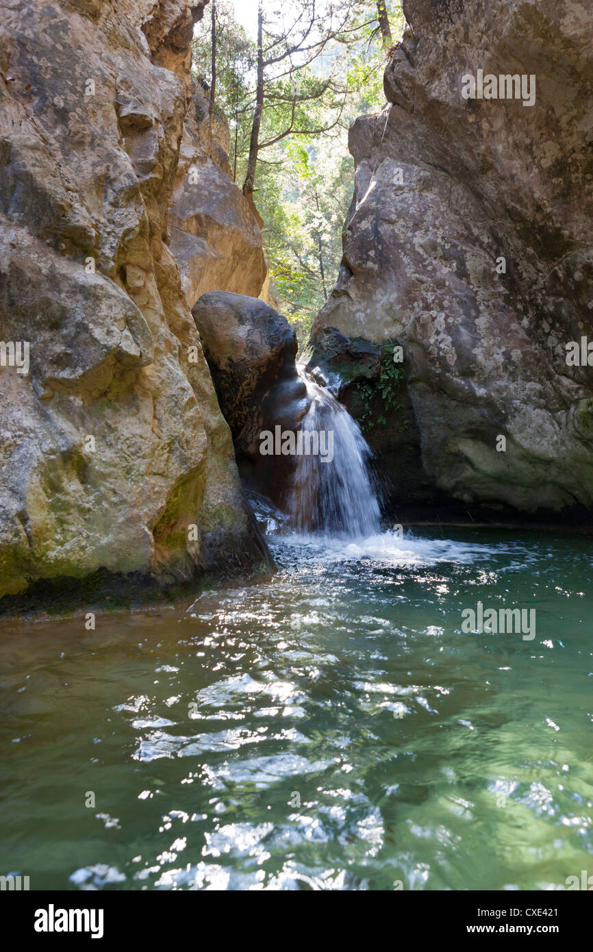 POTAMI-Wasserfällen in der Nähe von Karlovassi Samos, Ägäische Inseln, Griechenland Stockfoto