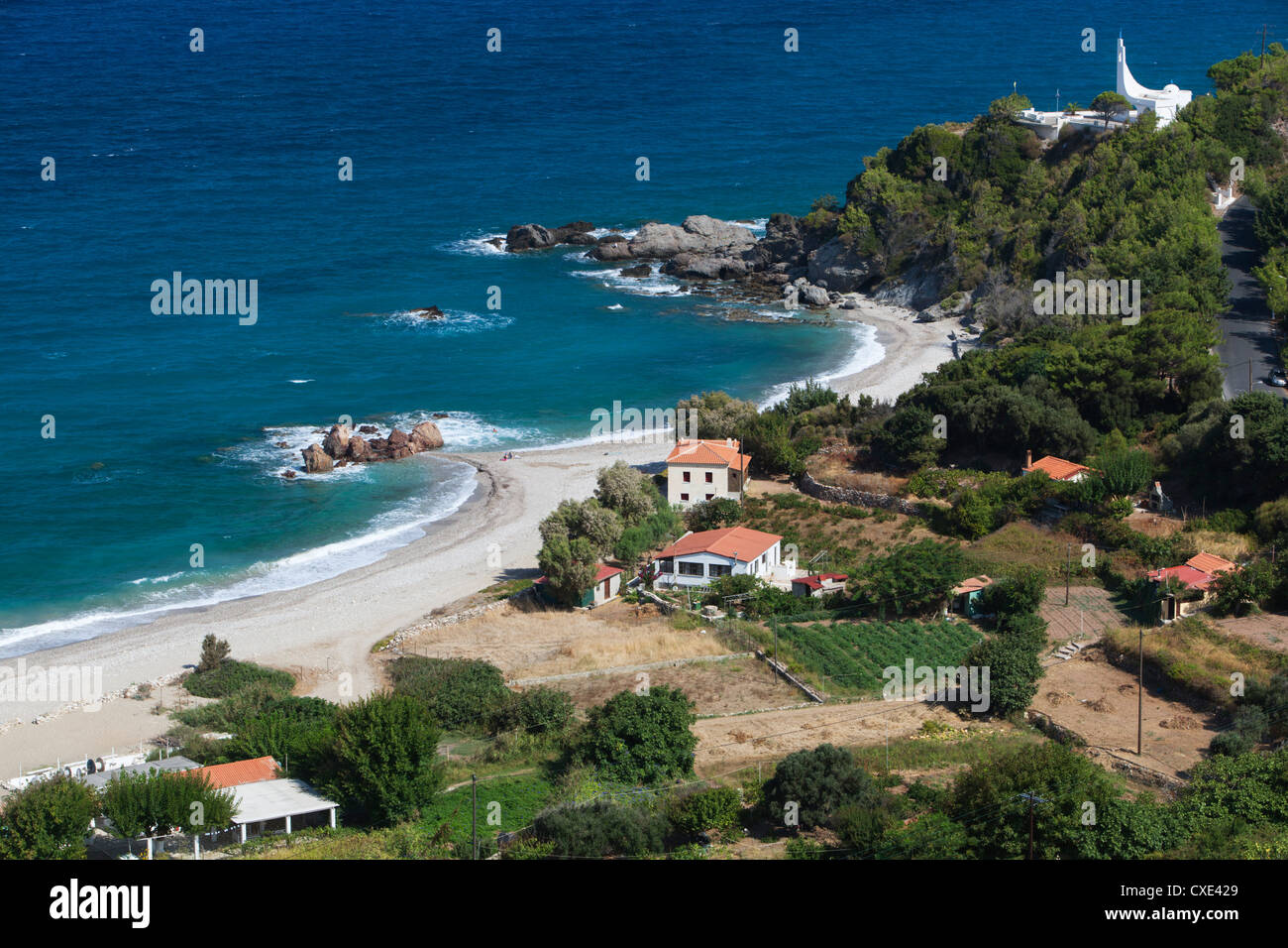 POTAMI Beach in der Nähe von Karlovassi Samos, Ägäische Inseln, Griechenland Stockfoto