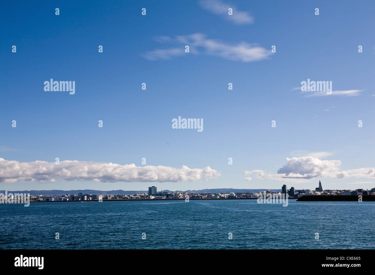 Küsten Blick auf Reykjavik, Island Stockfoto