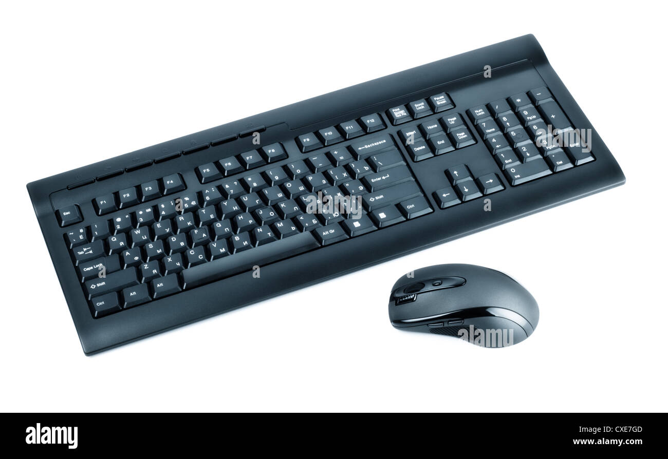 Drahtlose Maus und Tastatur Stockfoto