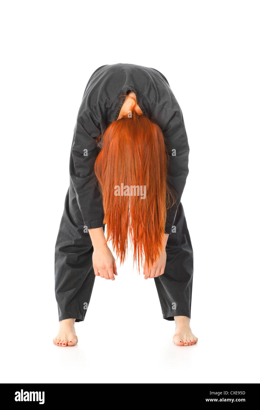 Wushu Frau Bögen Stockfoto