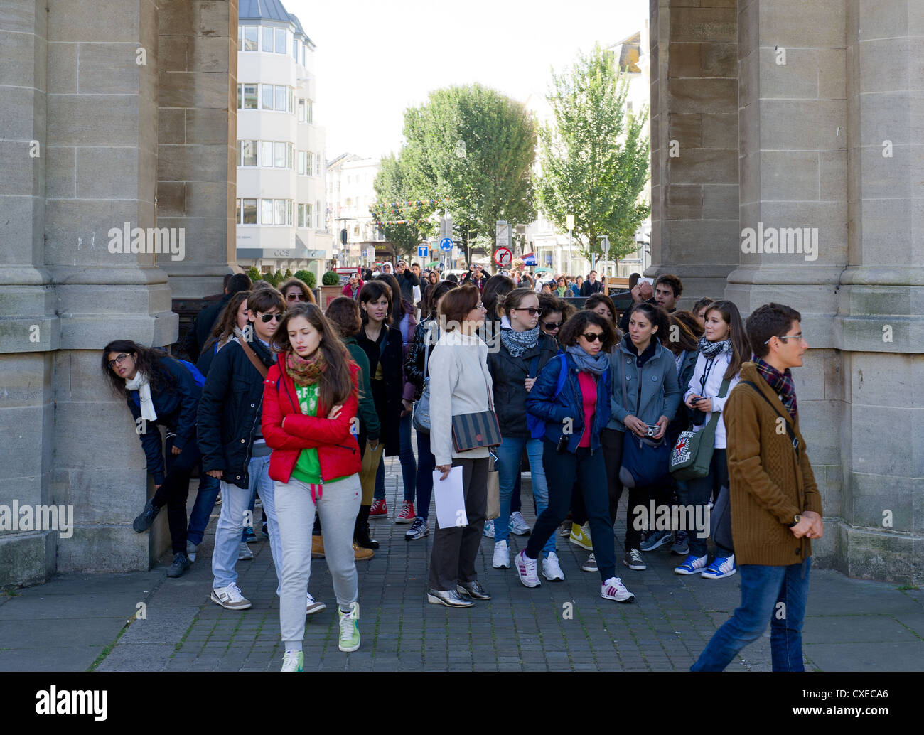 Ausländische Studierende in Brighton Stockfoto